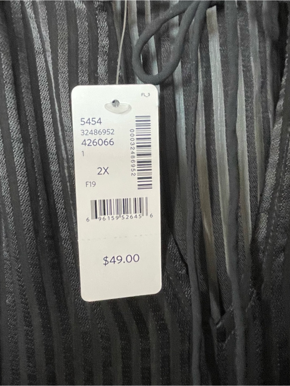 Addition Elle Black Sheer Striped Tie-Neck Blouse - Picture 2 of 15